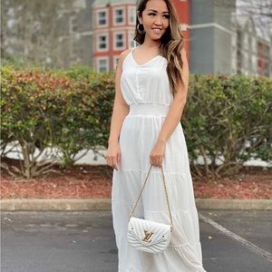 PRETTYGARDEN White Maxi Dress